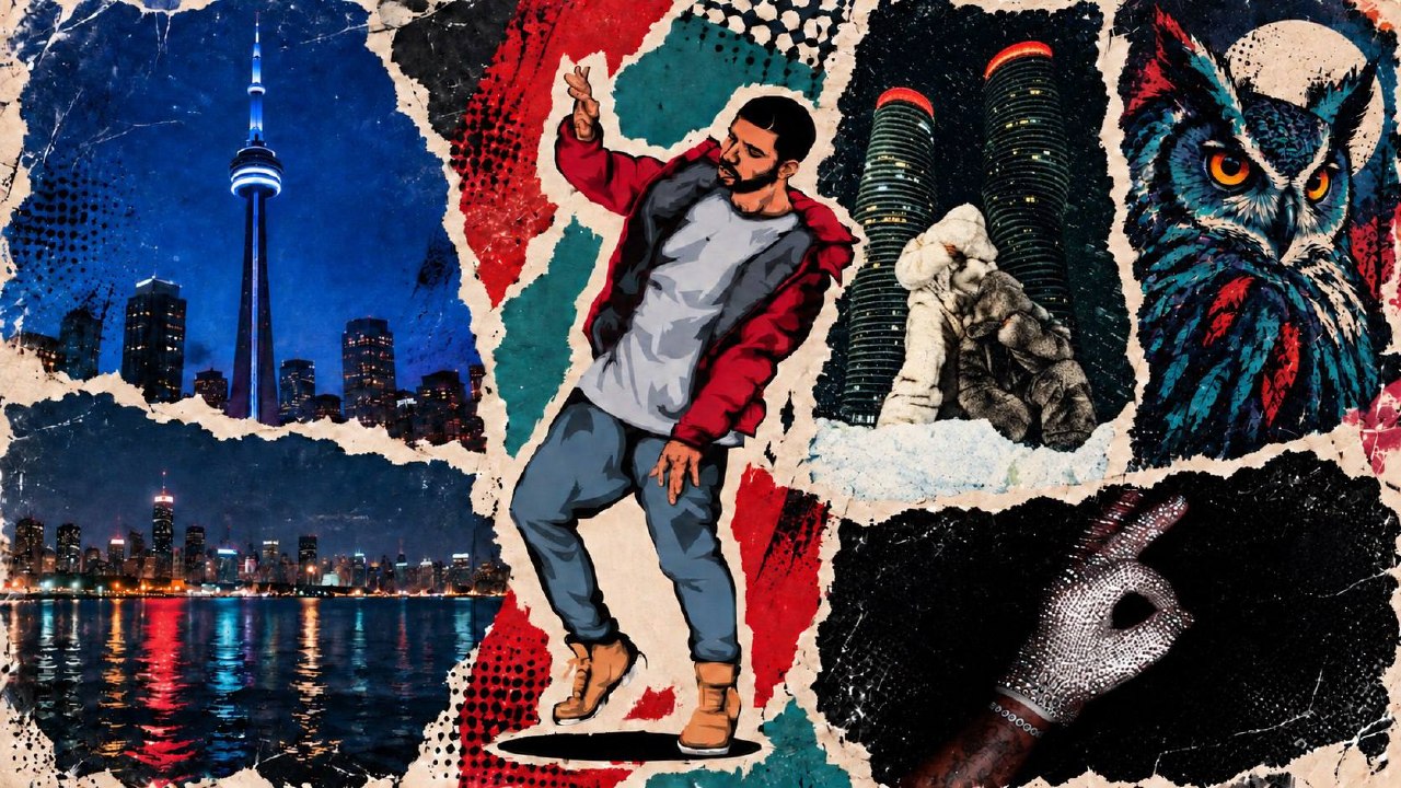 Toronto torn-paper collage for Northern Dial's If You Like Drake feature