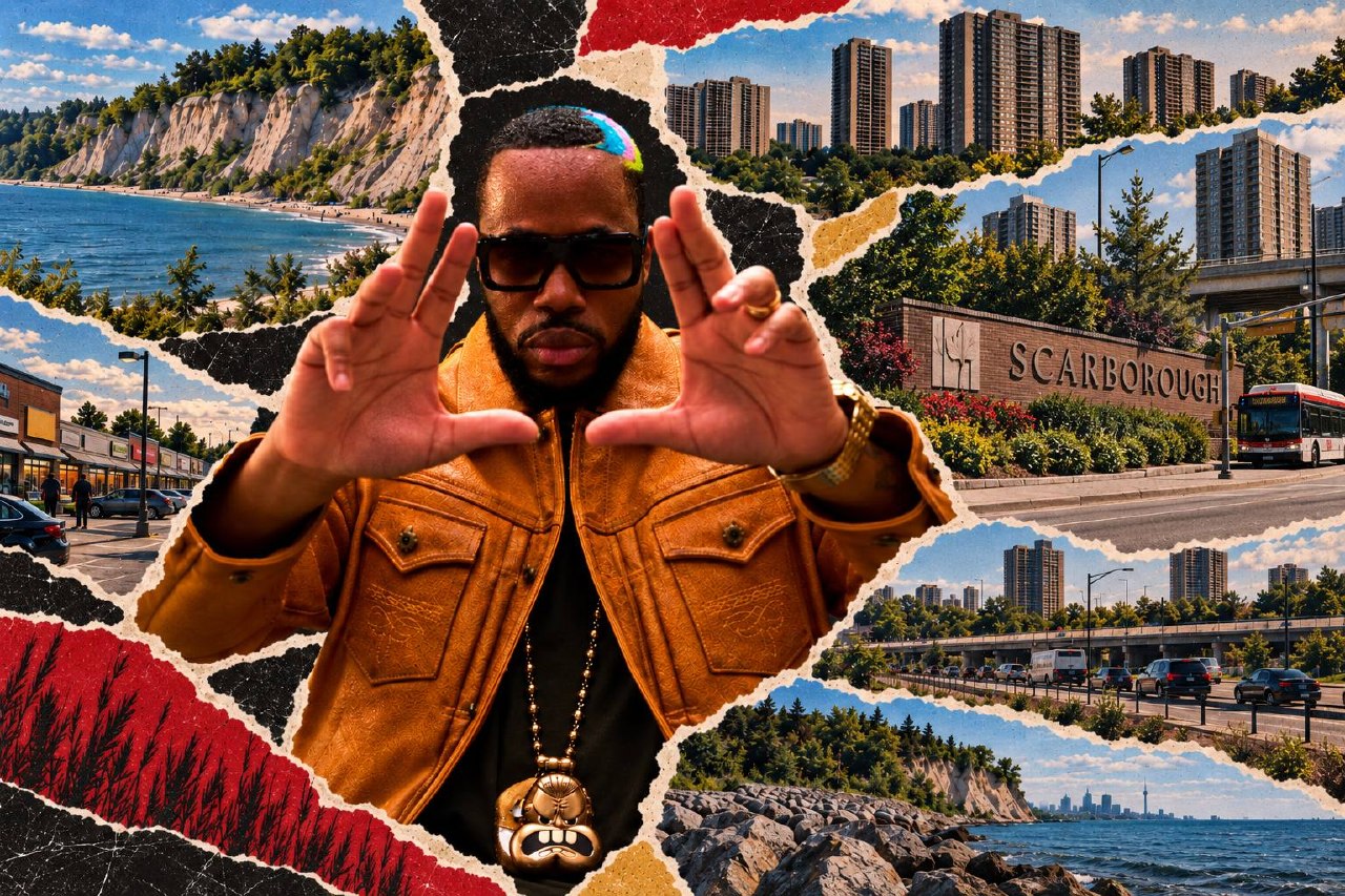 Kardinal Offishall in a Scarborough collage