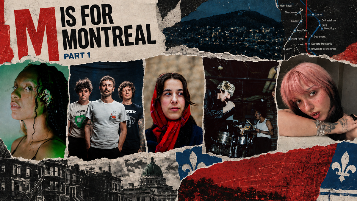 M Is for Montreal Part 1 collage featuring five Montreal artists