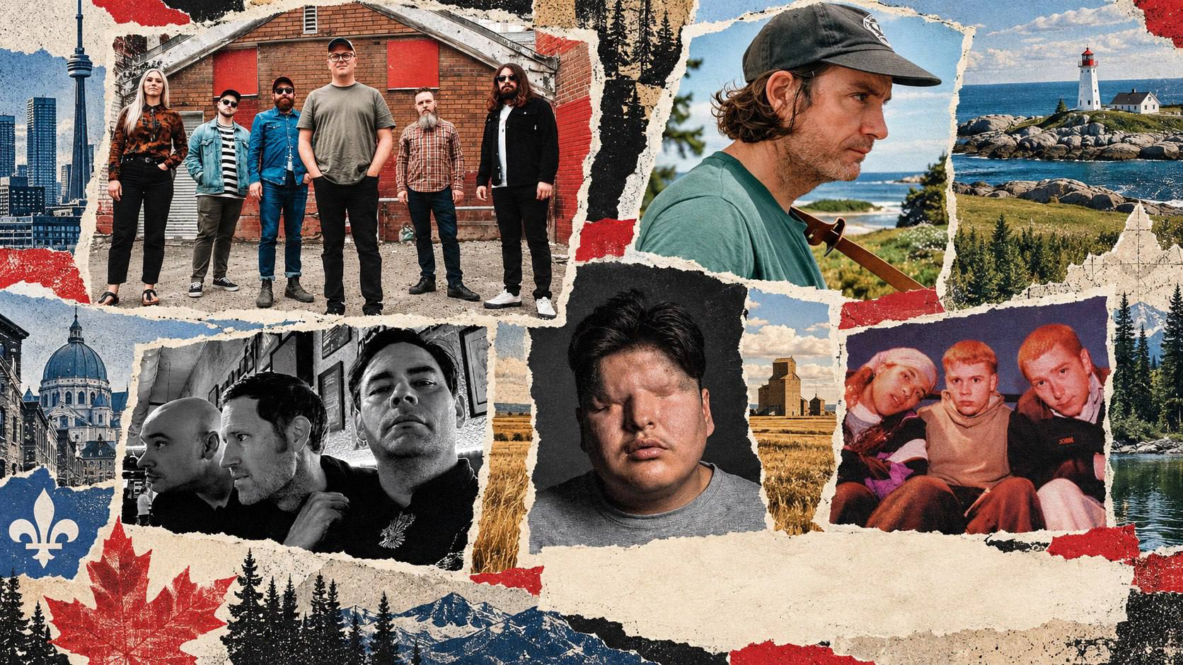 Torn-paper collage for Northern Dial's September 11 Canadian new music roundup