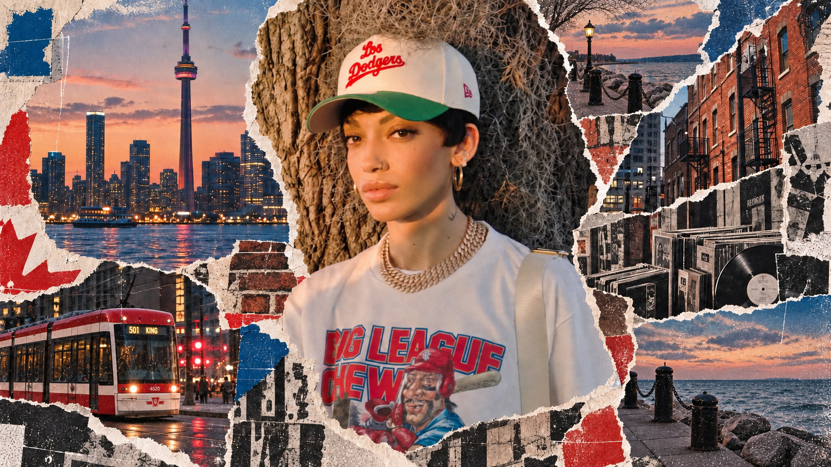 Haley Smalls in a Toronto torn-paper collage