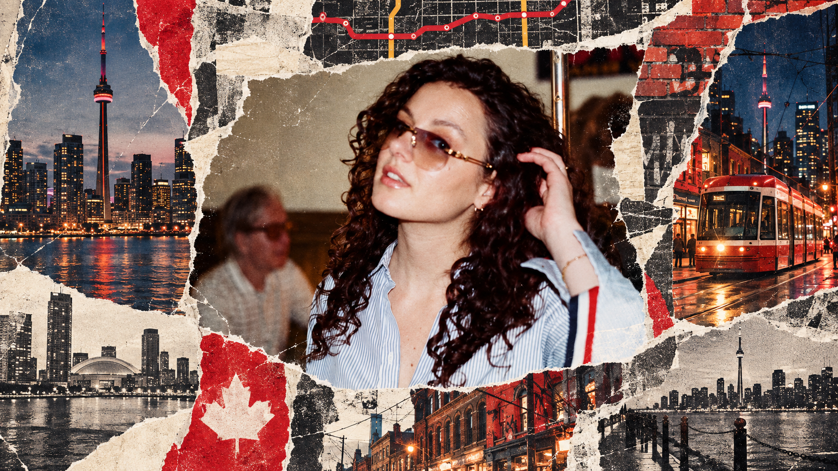 TAURO in a Toronto torn-paper collage